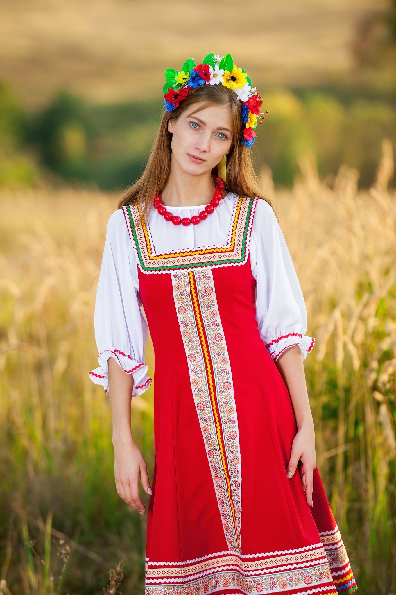 Women in Slavic costumes in Madrid — step in, relax, and chat live